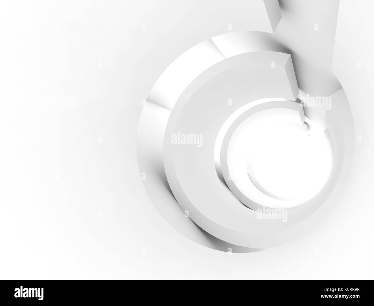 Abstract white round tunnel, digital background, 3d render illustration ...