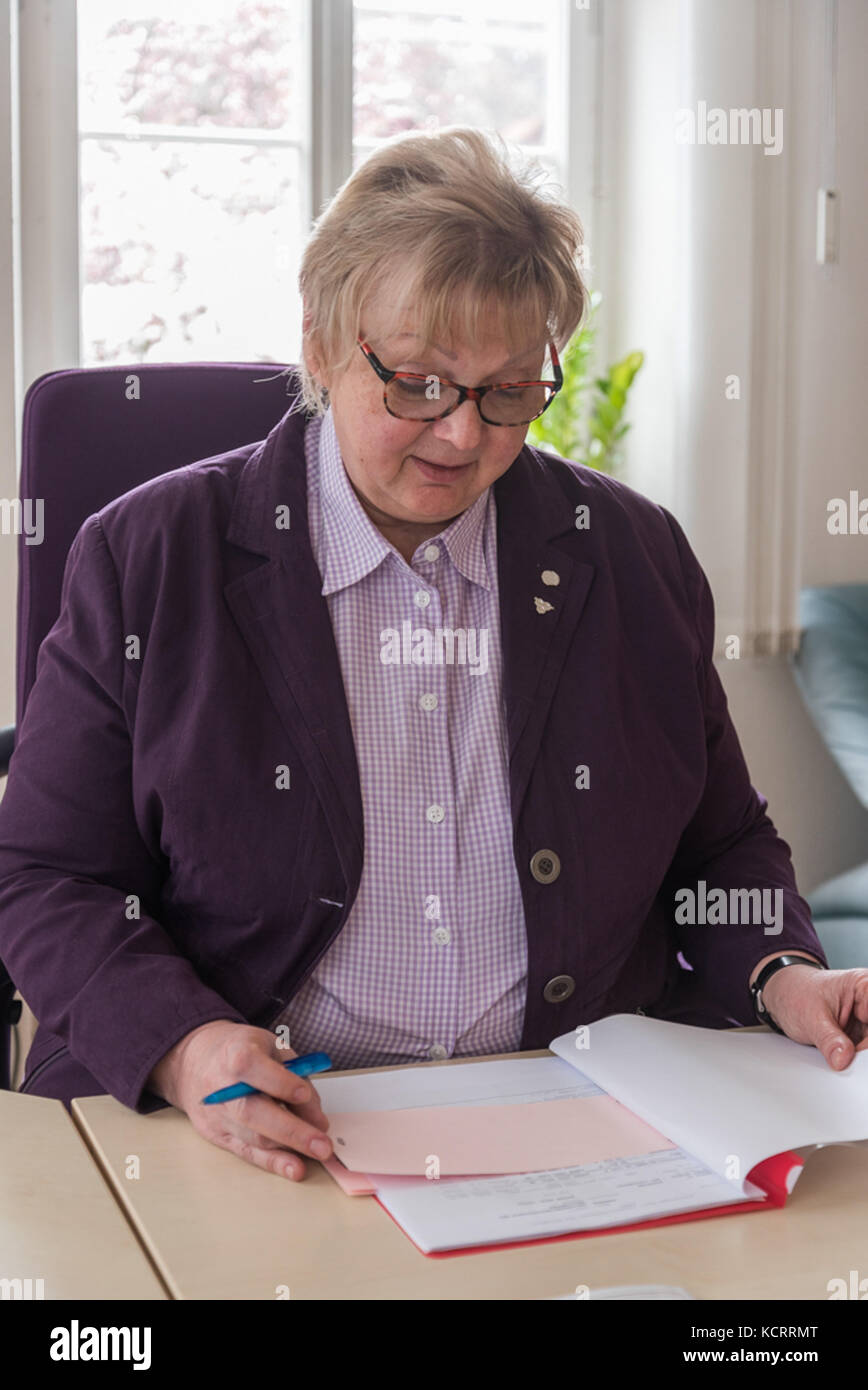 Monika Christmann, former president of International Wine Organization, at Geisenheim University, Germany Stock Photo