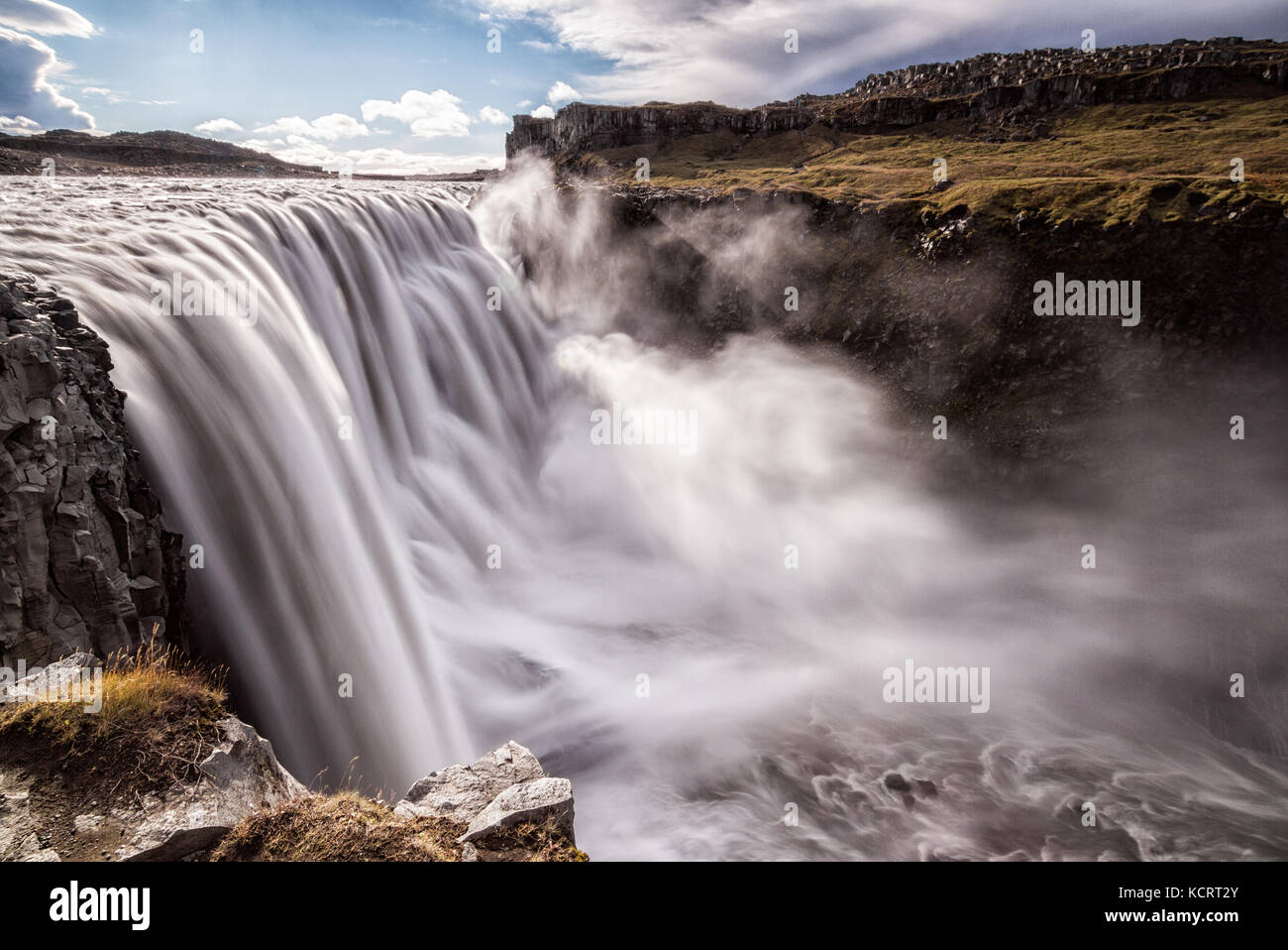 The most powerful waterfall in Europe - Dettifoss in Iceland Stock Photo