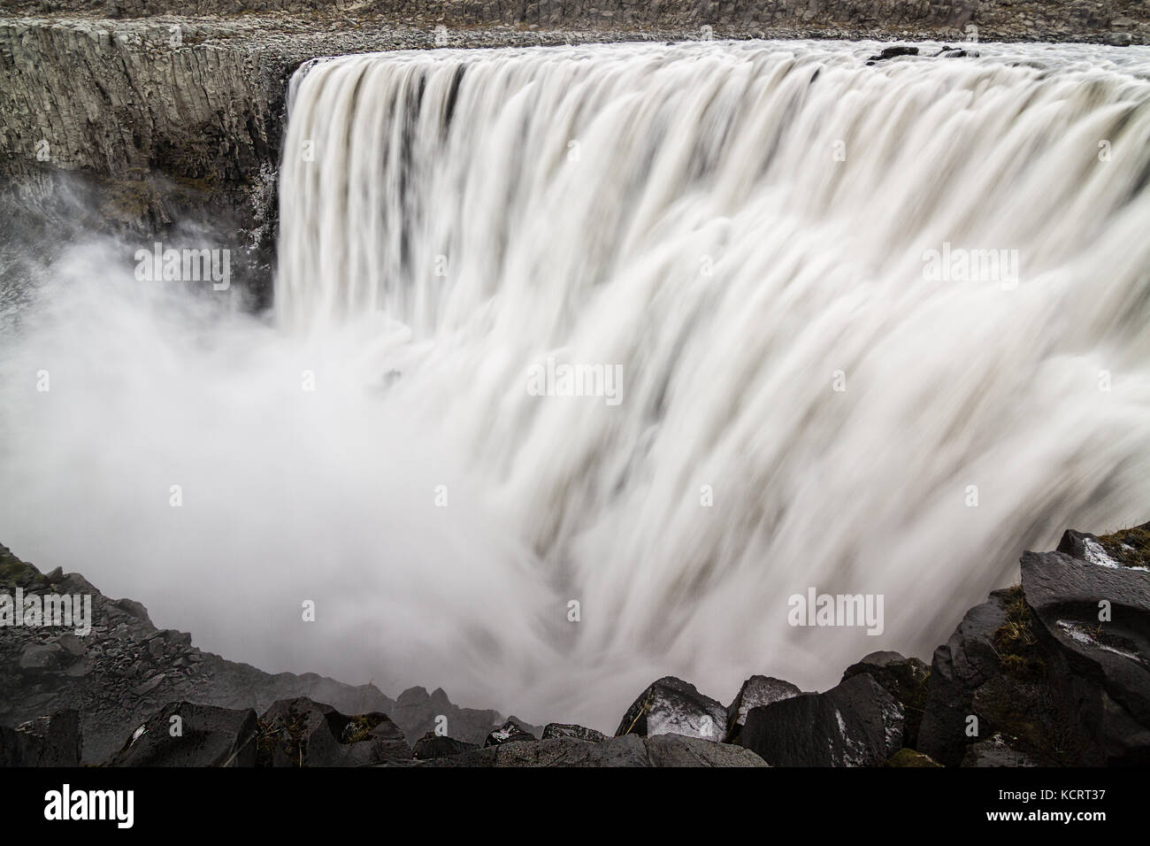 The most powerful waterfall in Europe - Dettifoss in Iceland Stock Photo