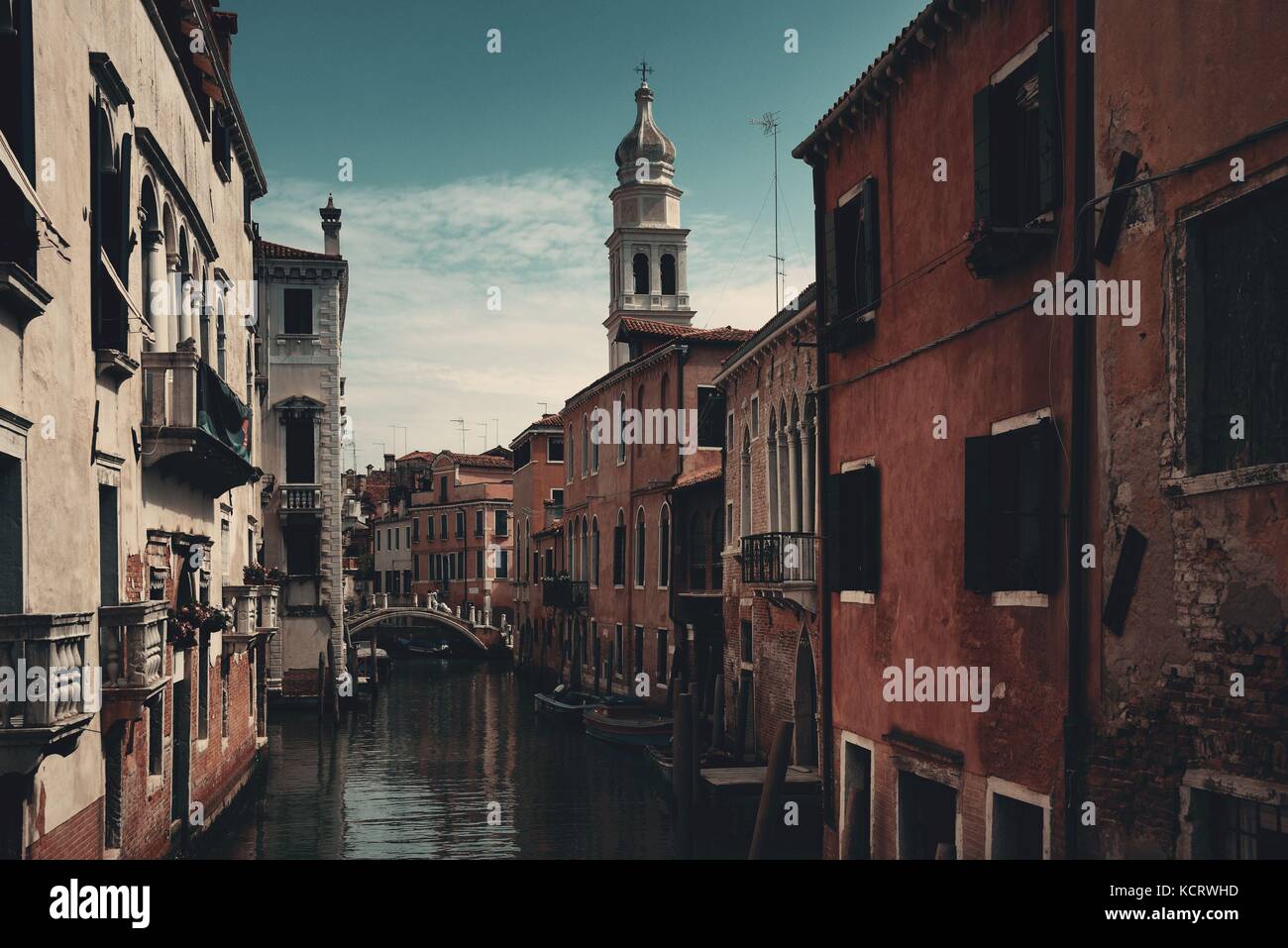 Venice canal view with historical buildings. Italy Stock Photo - Alamy