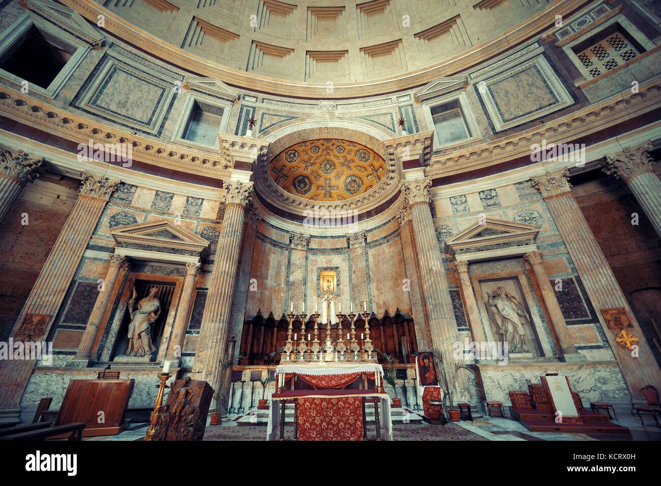 Pantheon interior with decoration in Rome, Italy Stock Photo - Alamy