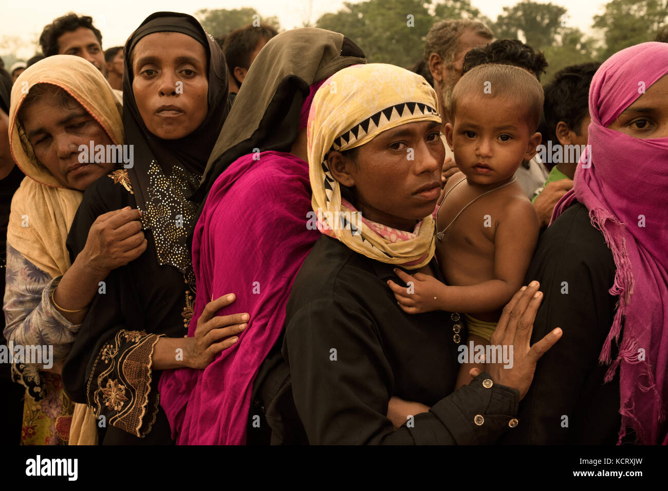 Refugee Crisis, Cox's Bazar, Bangladesh. There are an estimated 800,000+ people that have fled across the border from neighbouring Myanmar. Stock Photo
