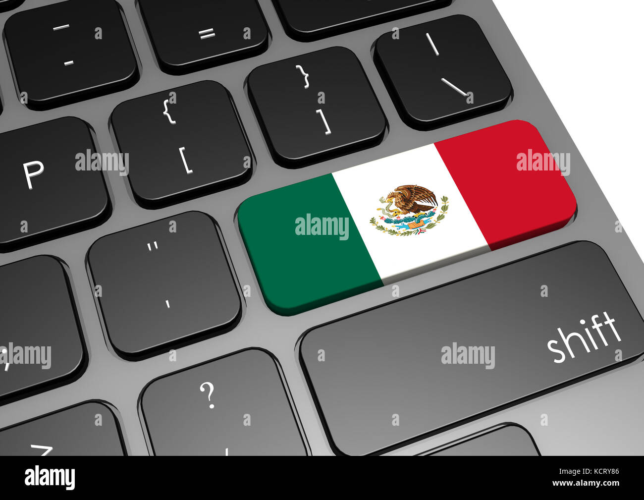 Mexico keyboard image with hires rendered artwork that could be used