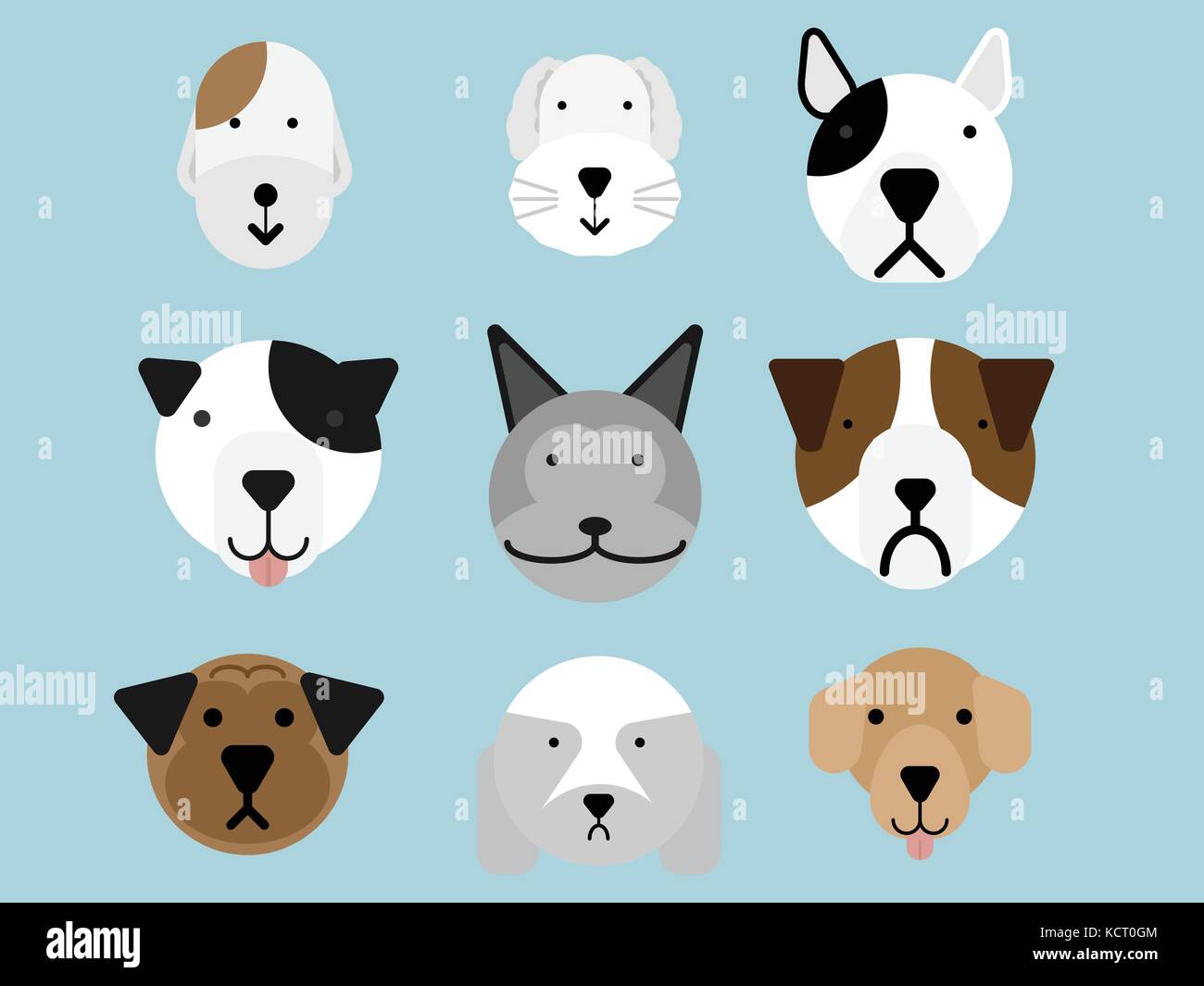set of dogs flat style vector illustration Stock Vector Image & Art - Alamy