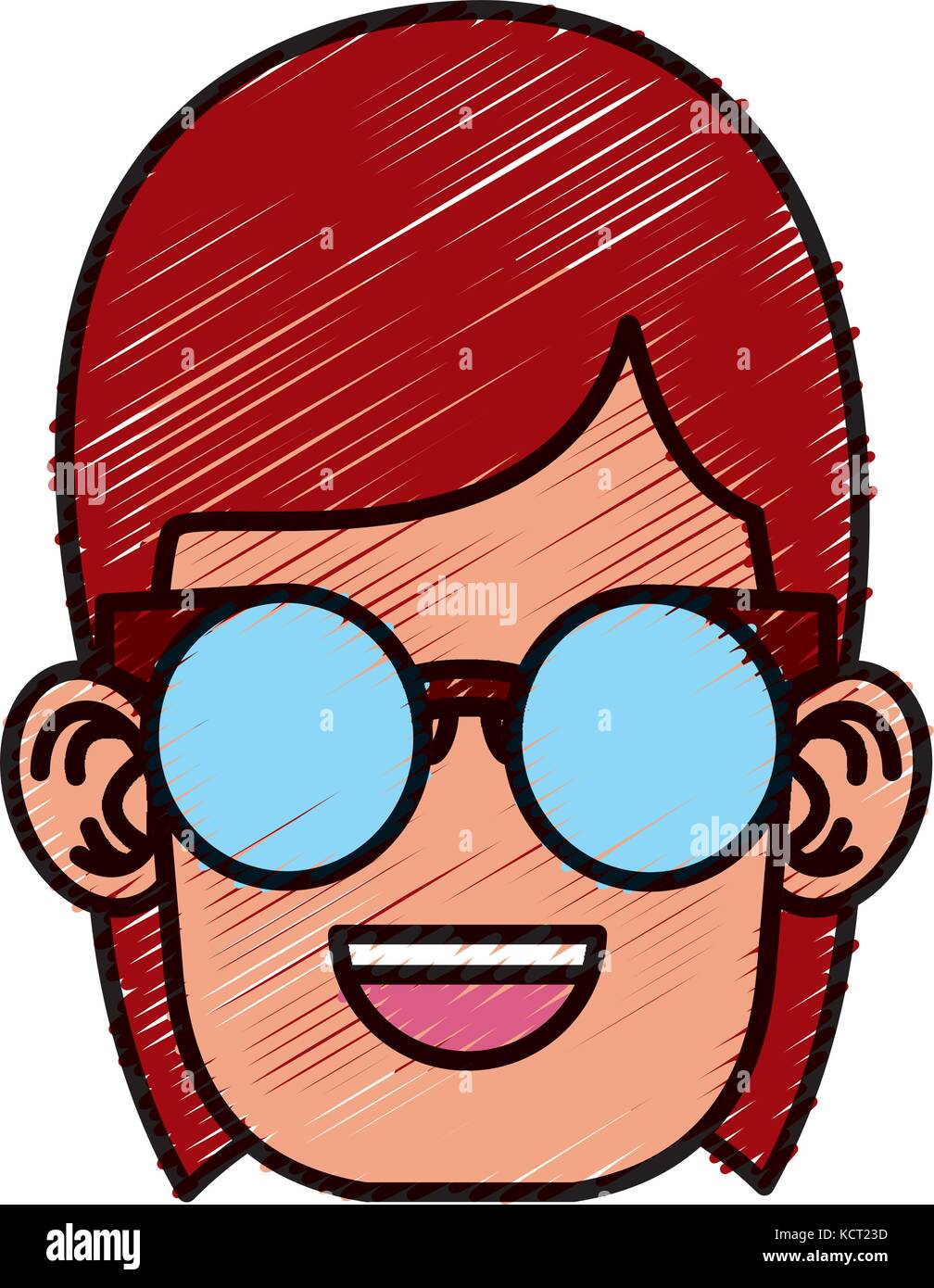 Cute girl with glasses cartoon Stock Vector Image & Art Alamy