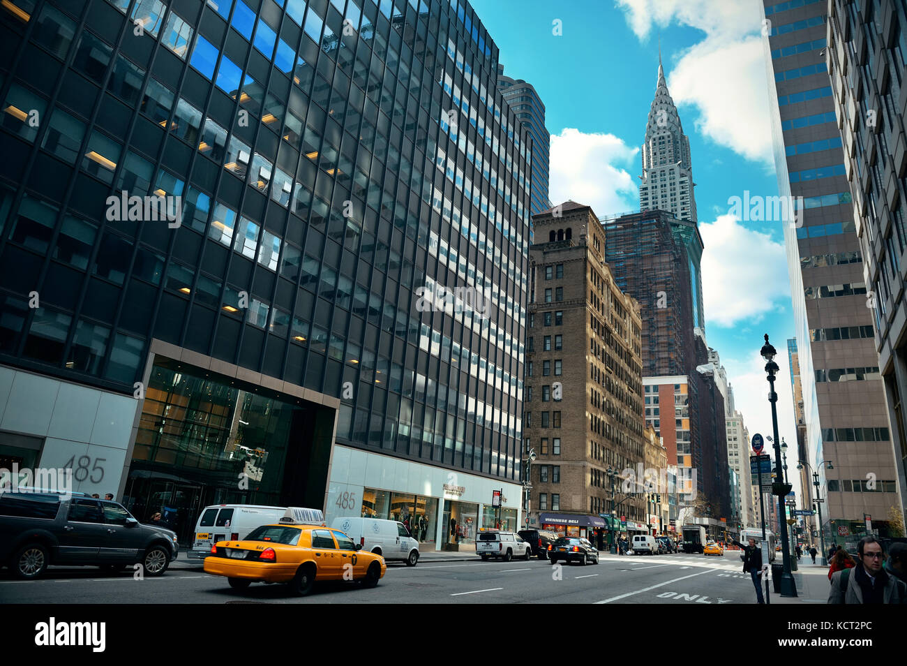 NEW YORK CITY FEB 19 Street view with skyscrapers on February 19