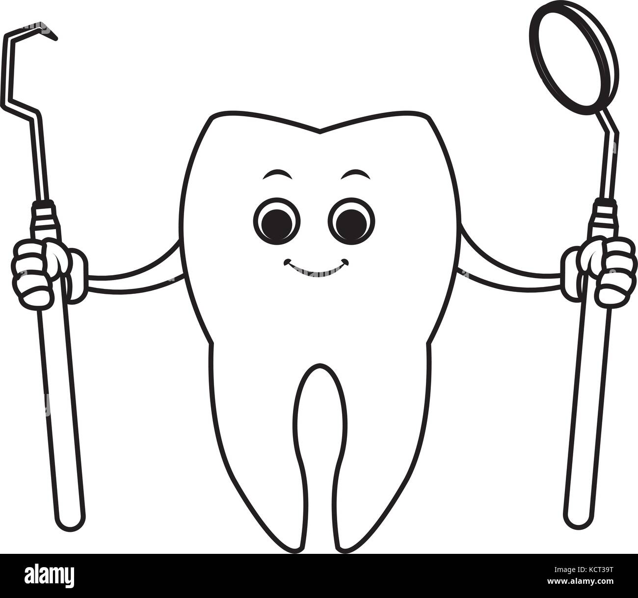 Tooth with dental tools cartoon Stock Vector Image & Art - Alamy
