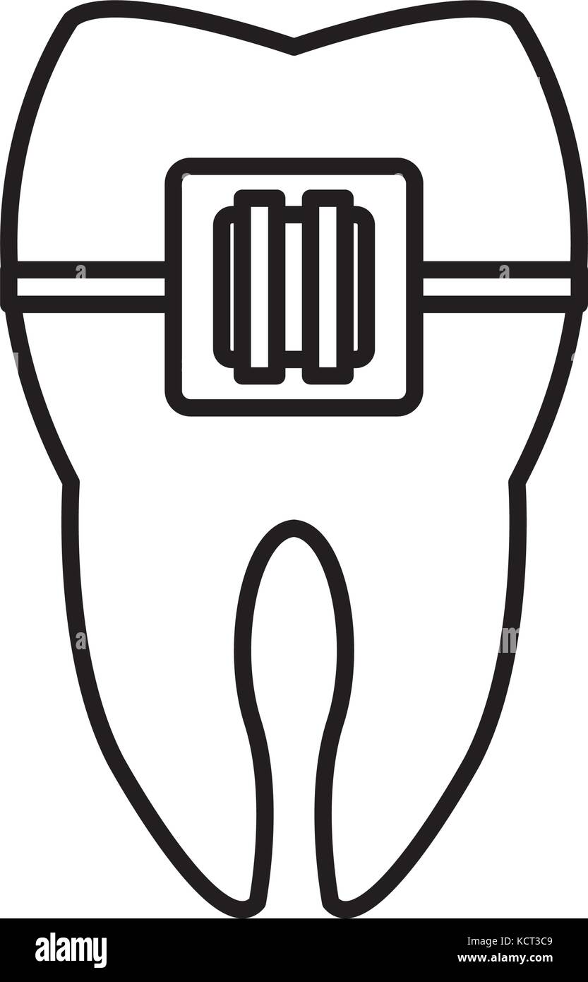 Tooth with bracket Stock Vector Image & Art - Alamy