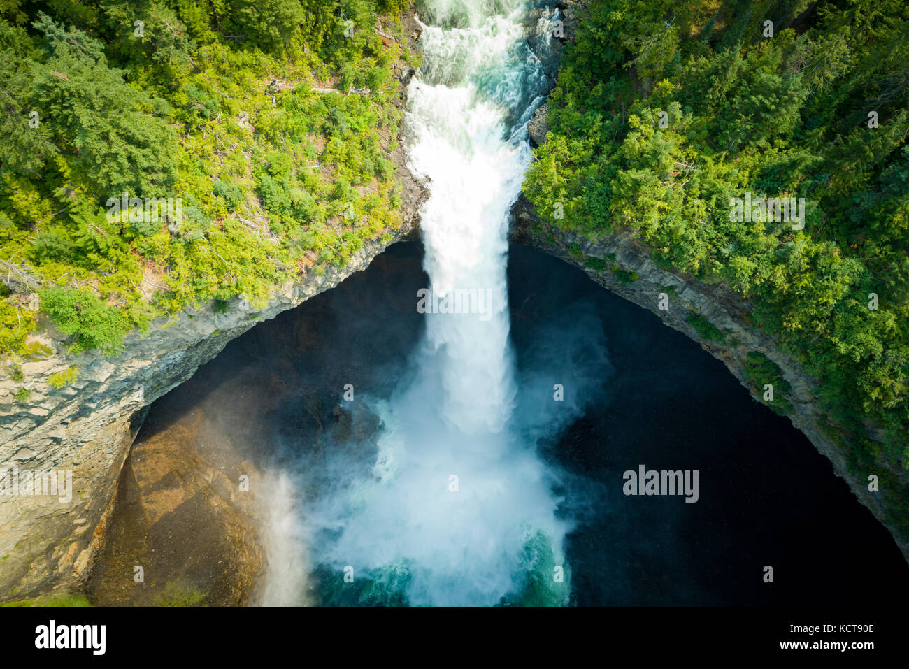 View of waterfall in the forest Stock Photo - Alamy