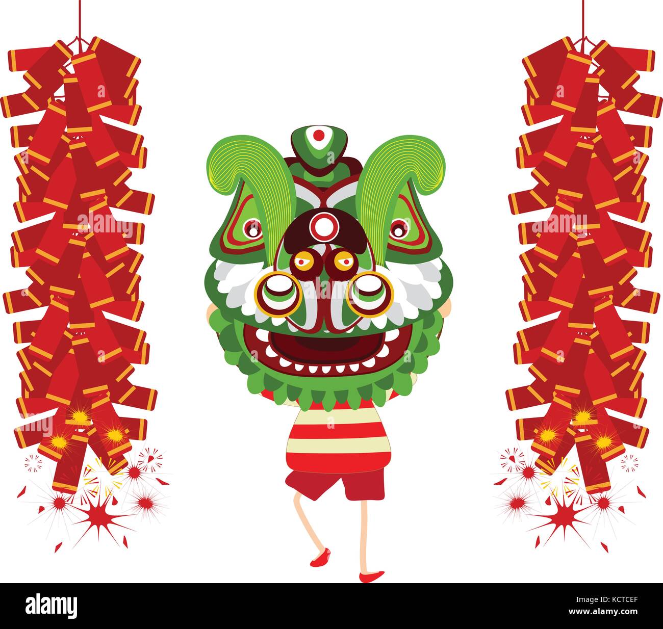 Chinese Lion Dance Stock Vector Image & Art - Alamy