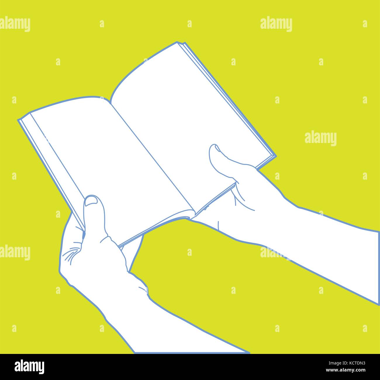 Hands holding open notebook or magazine Stock Vector Image & Art - Alamy
