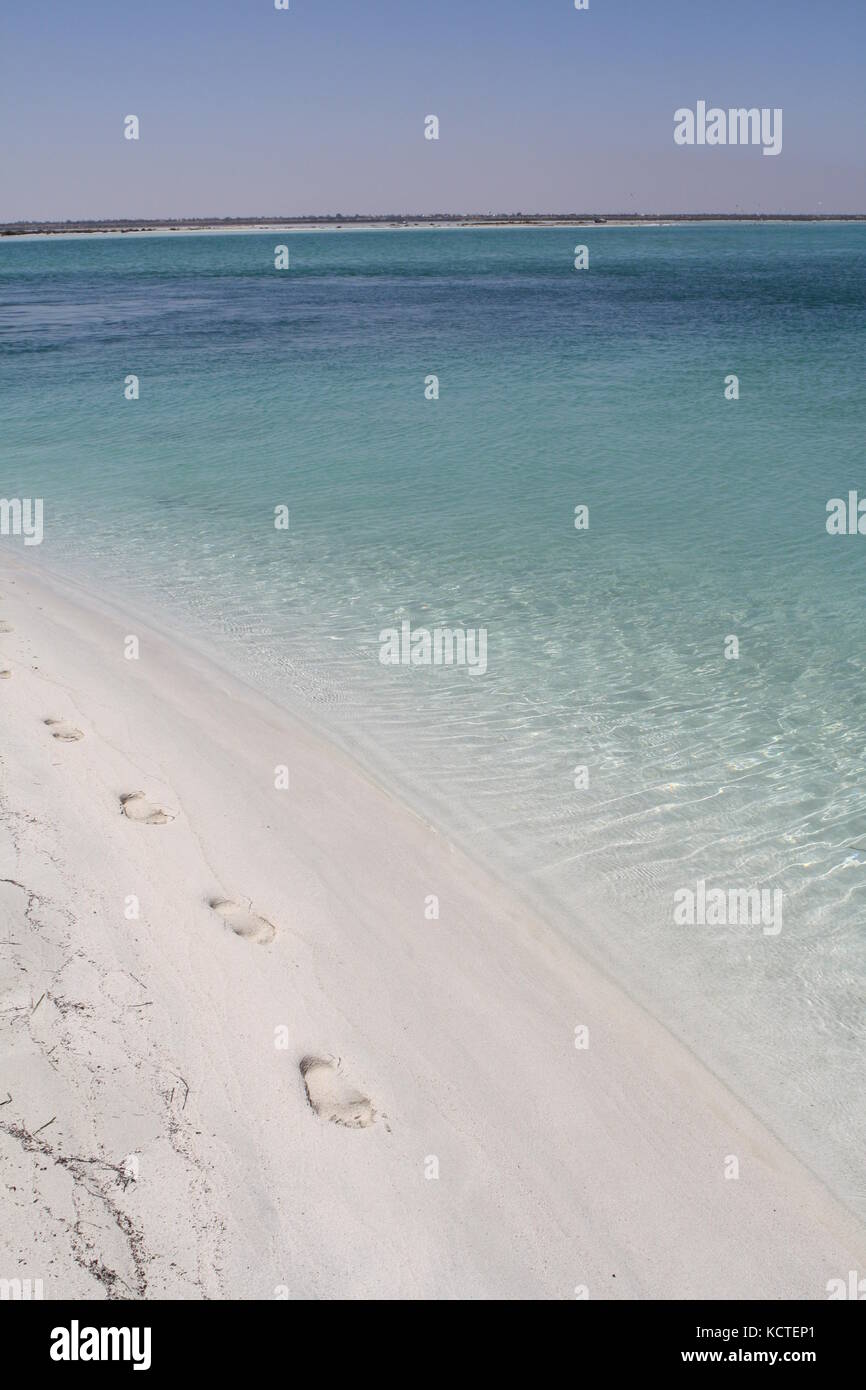 Fuss Spuren im Sand - Footprints in the sand Stock Photo