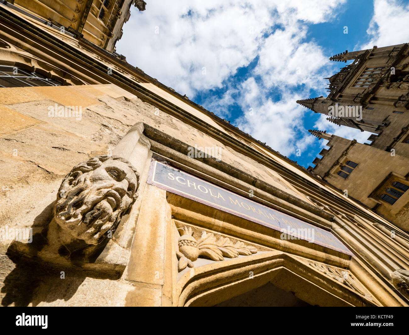 Schola Moralis Philosophiae, Above Doorway, Bodleian Library, University of Oxford, England, UK Stock Photo