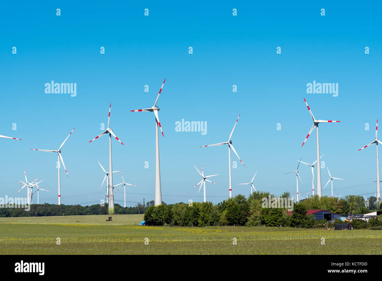 Wind power in the fields seen in rural Germany Stock Photo Alamy