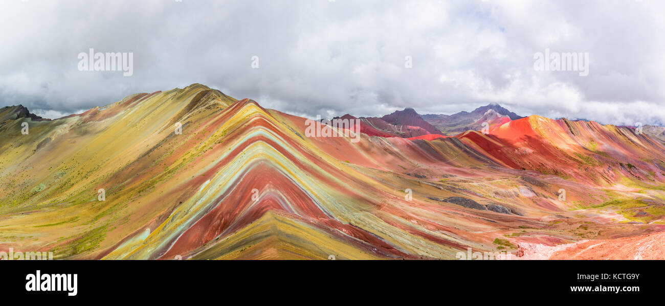 Vinicunca, Montana de Siete Colores or Rainbow Mountain, Pitumarca, Peru Stock Photo