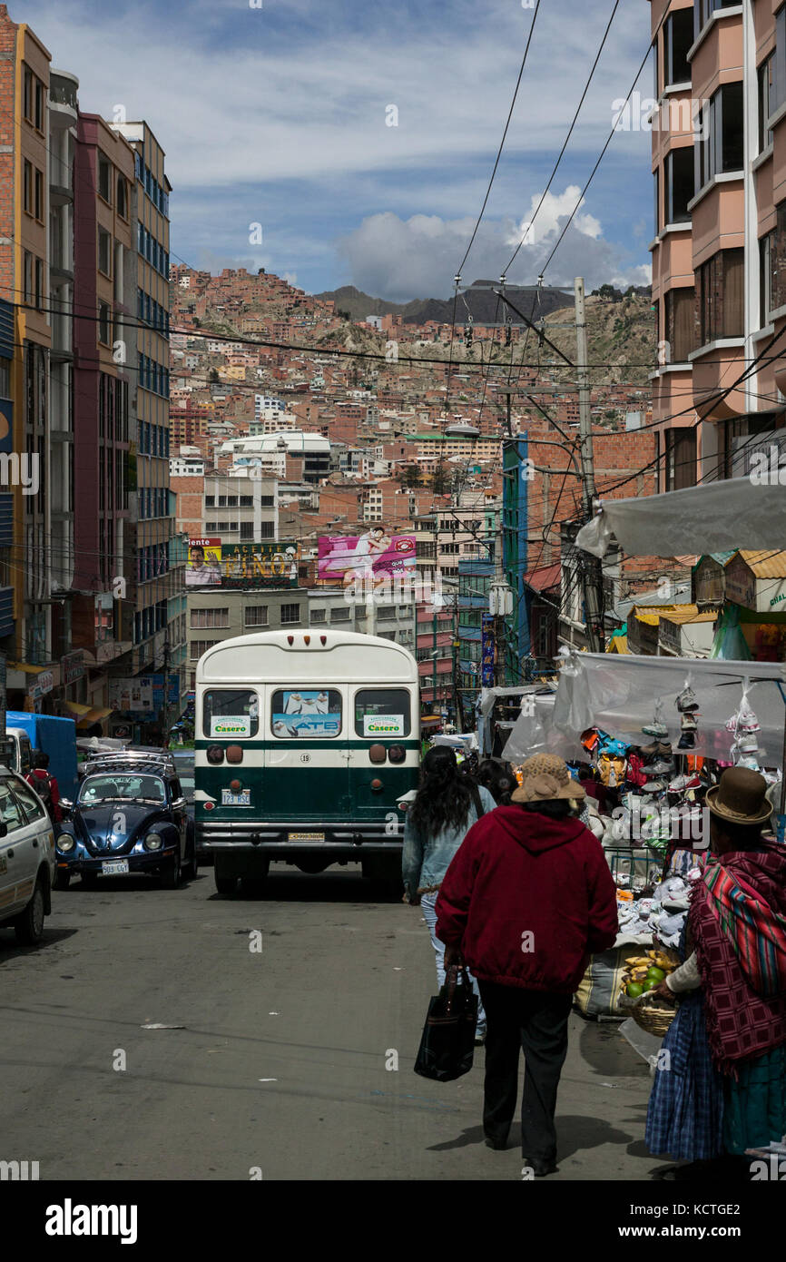 Market scene in La Paz, Bolivia, South America Stock Photo