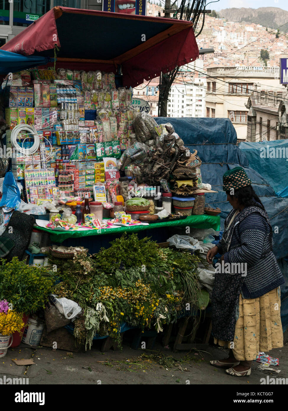 Witches market, Mercado de las Brujas, La Paz, Bolivia, South America Stock Photo
