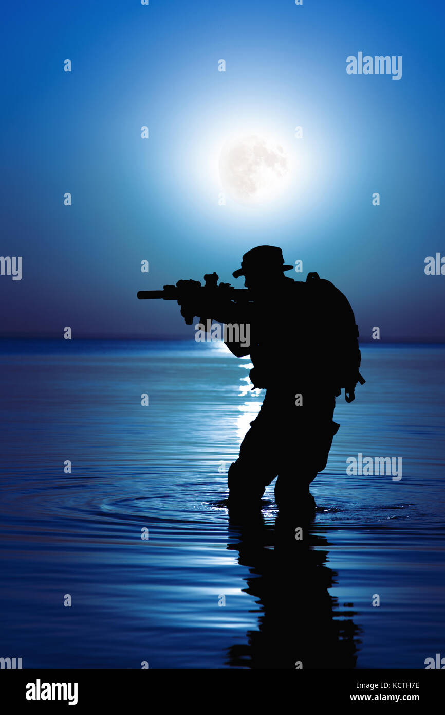 Army soldier silhouette Stock Photo