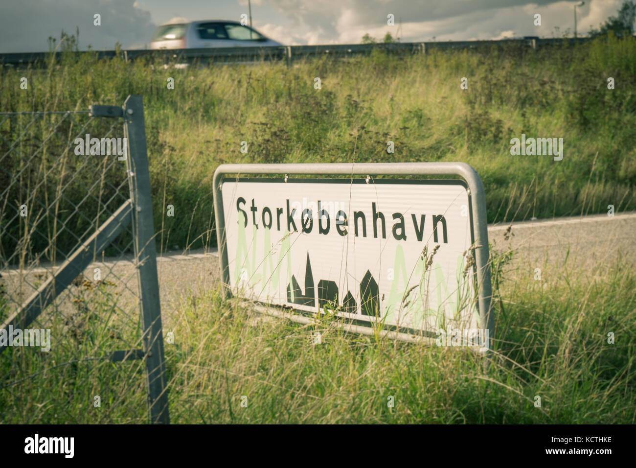 Copenhagen city welcome sign Stock Photo