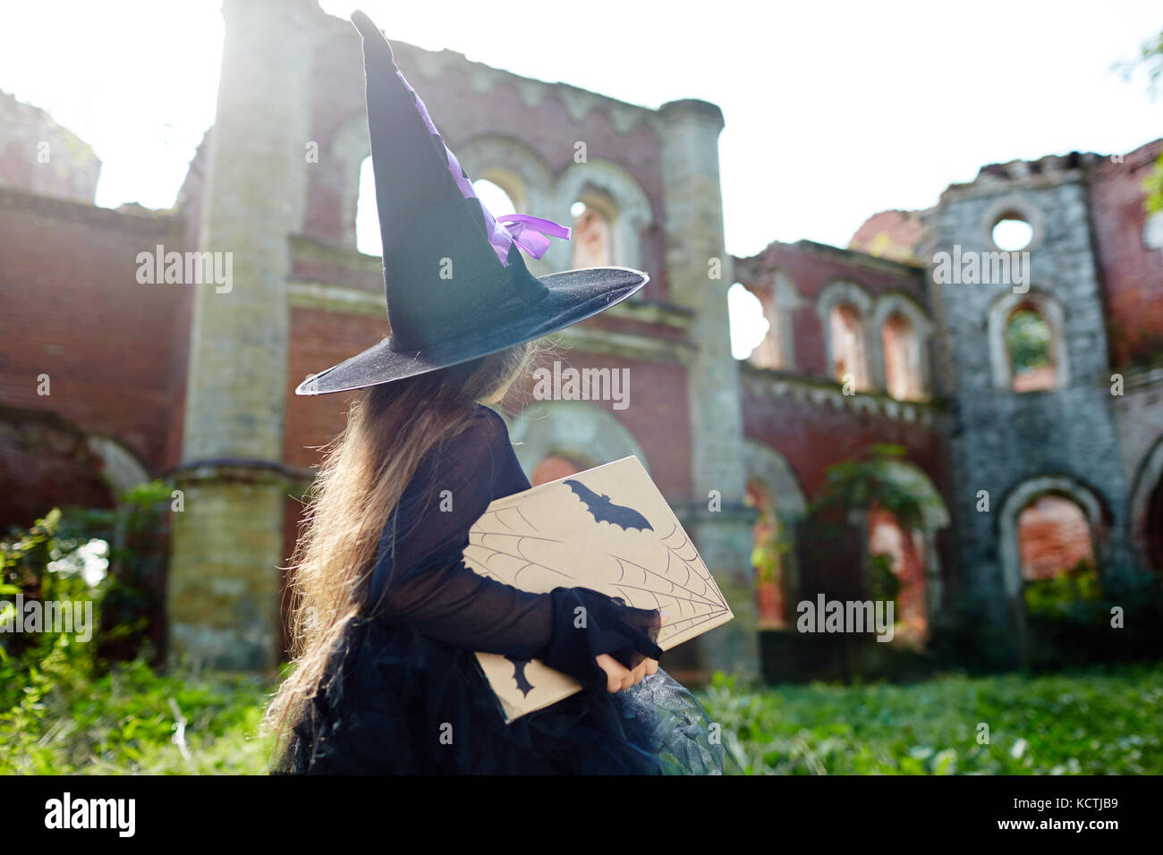 Witch on promenade Stock Photo
