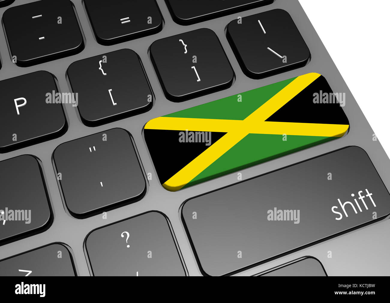 Jamaica keyboard image with hires rendered artwork that could be used