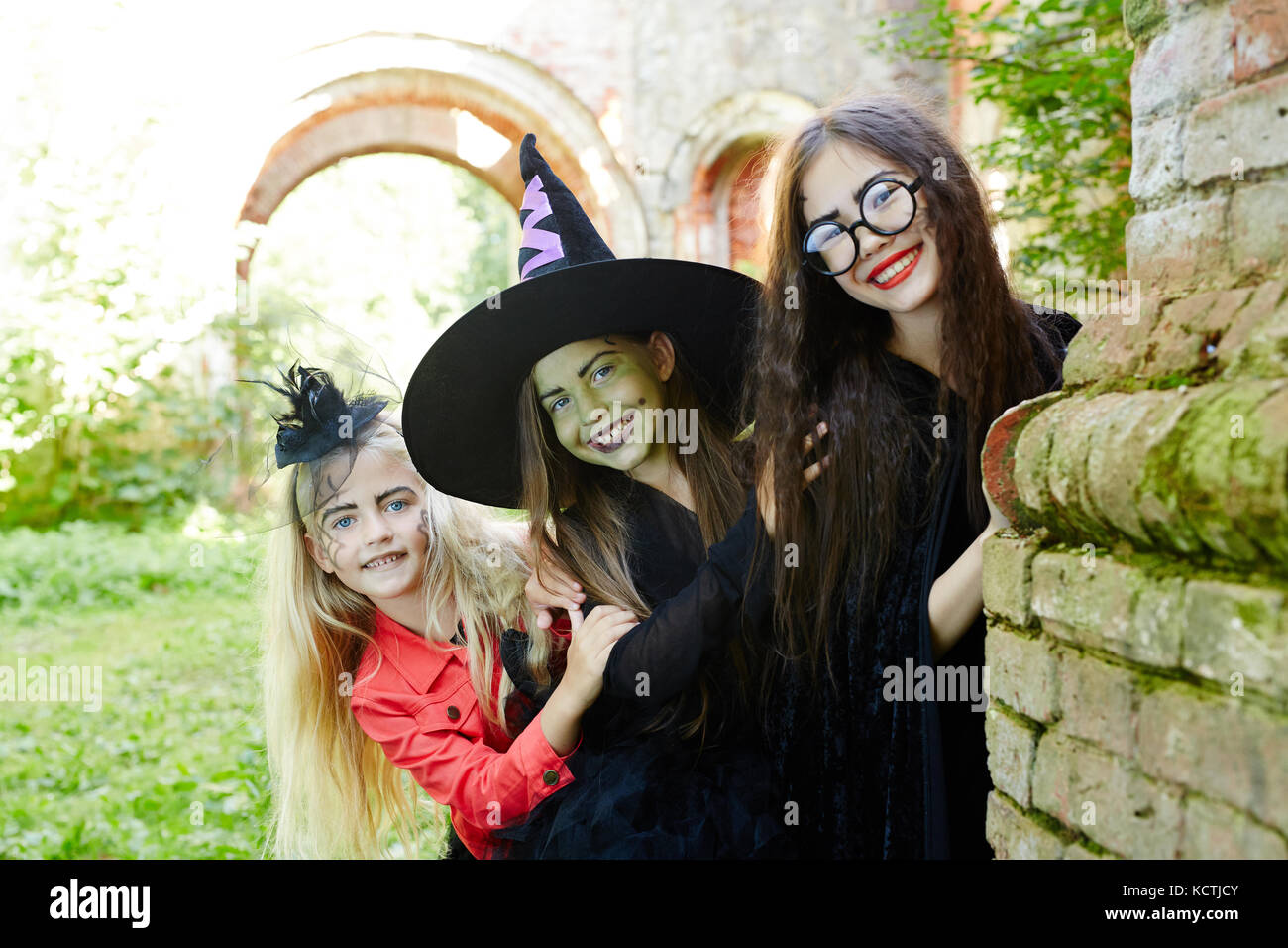 Cheerful witches Stock Photo
