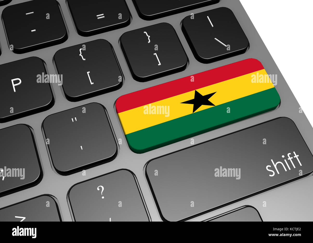 Ghana keyboard image with hires rendered artwork that could be used