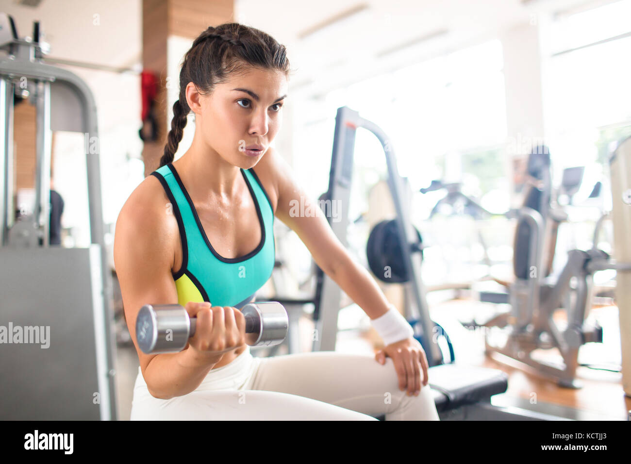 Workout with Dumbbells Stock Photo Alamy