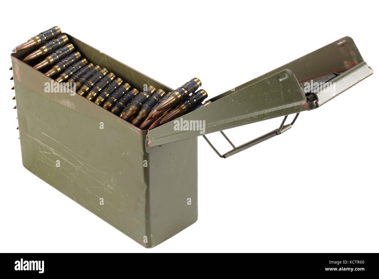 .30 Cal Metal Ammo Can with ammunition belt Stock Photo - Alamy