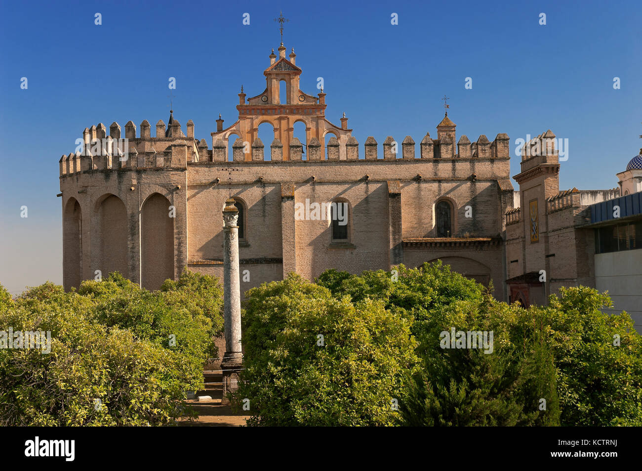 Monastery of San Isidoro del Campo - founded in 1301, Santiponce, Seville province, Region of Andalusia, Spain, Europe Stock Photo