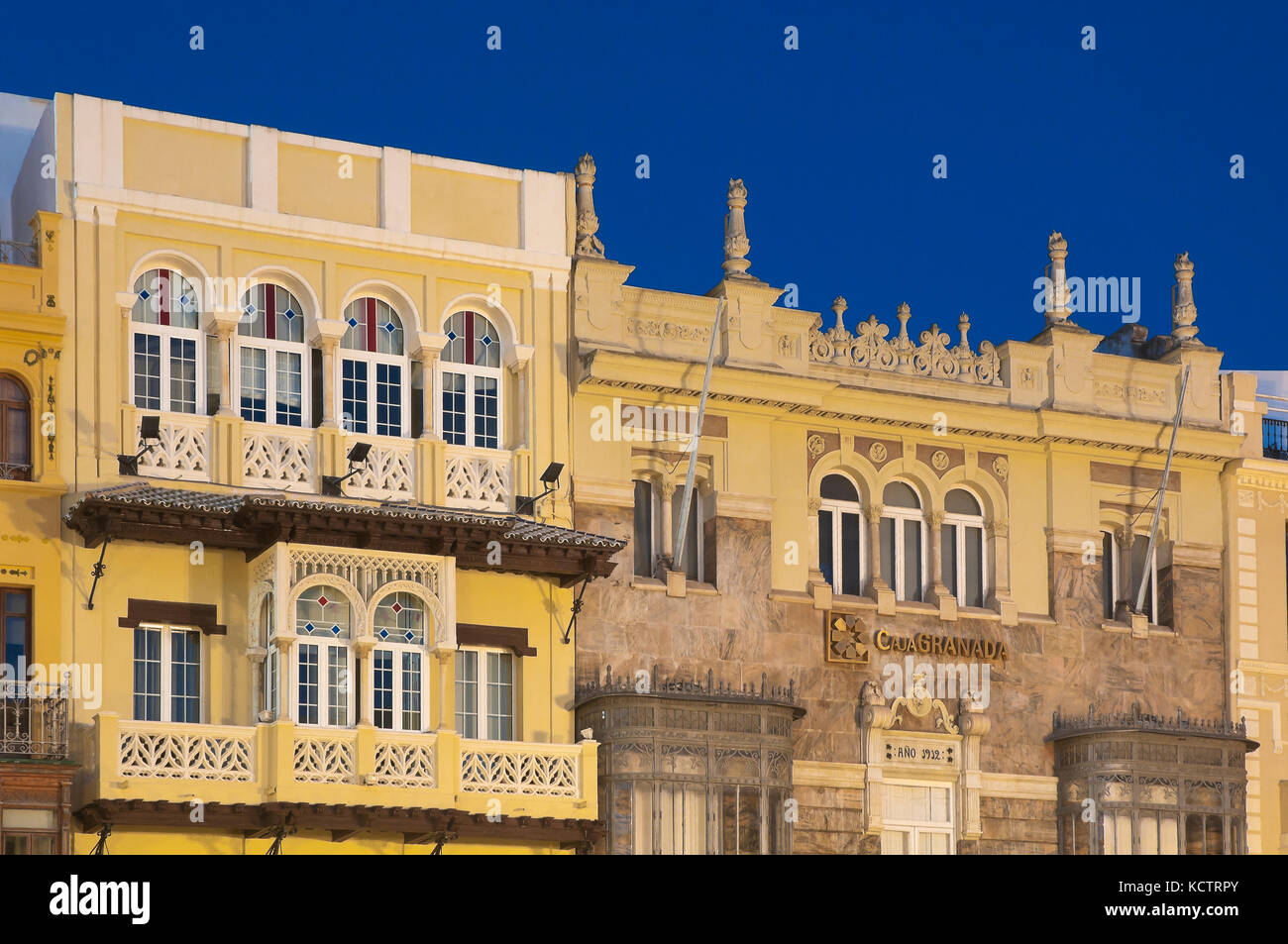 Regionalist style buildings in the Plaza de San Francisco, Seville, Region of Andalusia, Spain, Europe Stock Photo