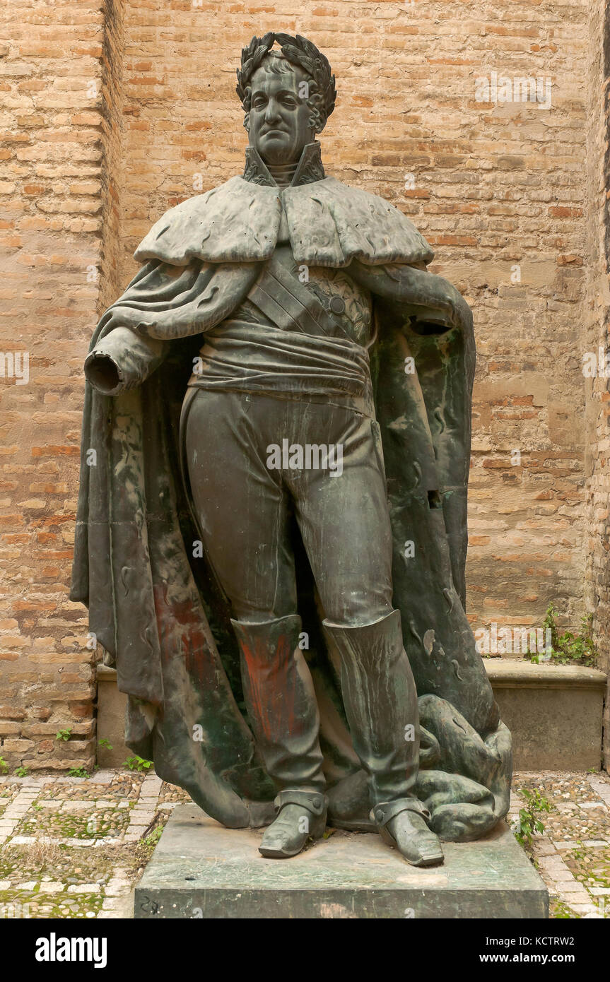 Statue of King Ferdinan VII, Monastery of Santa Clara, Seville, Region of Andalusia, Spain, Europe Stock Photo