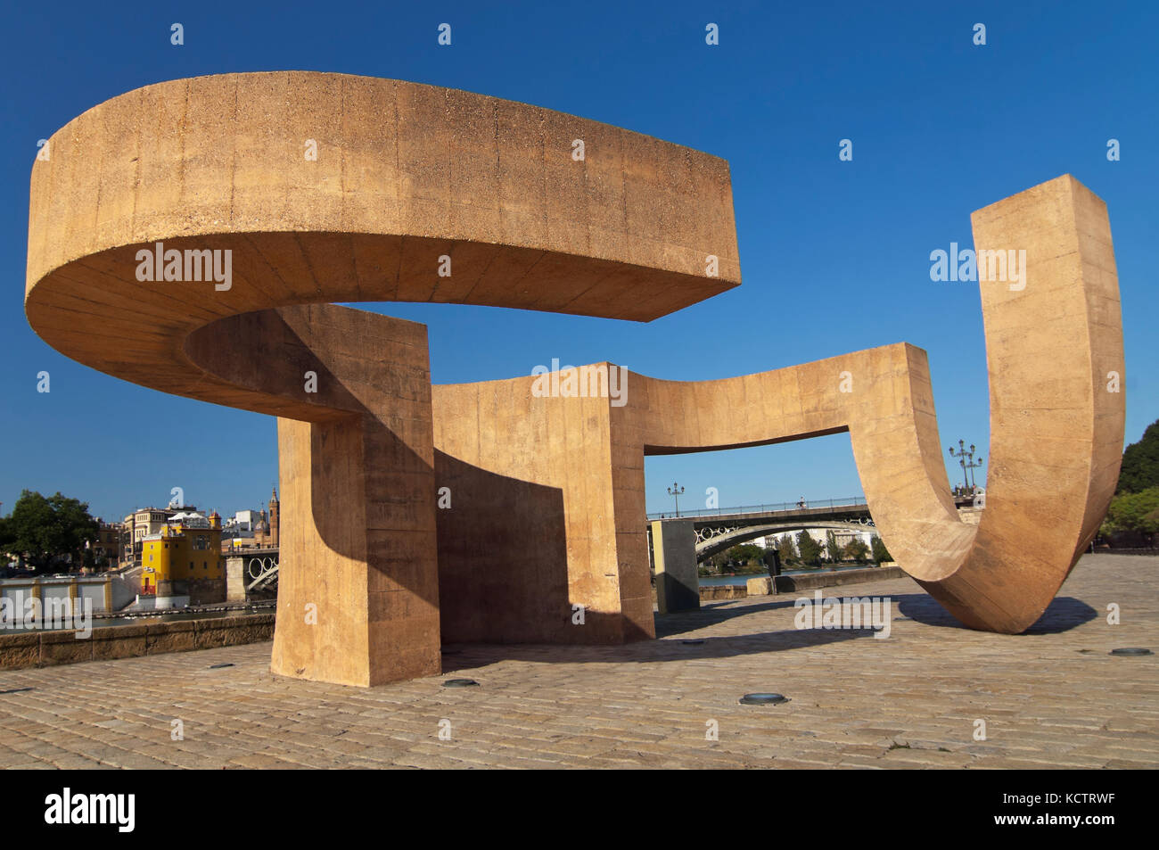 Monument to Tolerance (by Eduardo Chillida), Seville, Region of Andalusia, Spain, Europe Stock Photo