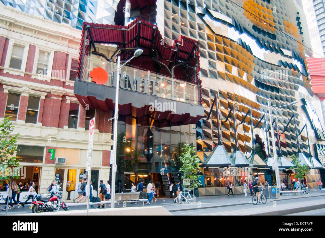 Swanston Academic Building, RMIT, Swanston Street, Melbourne, Victoria, Australia Stock Photo
