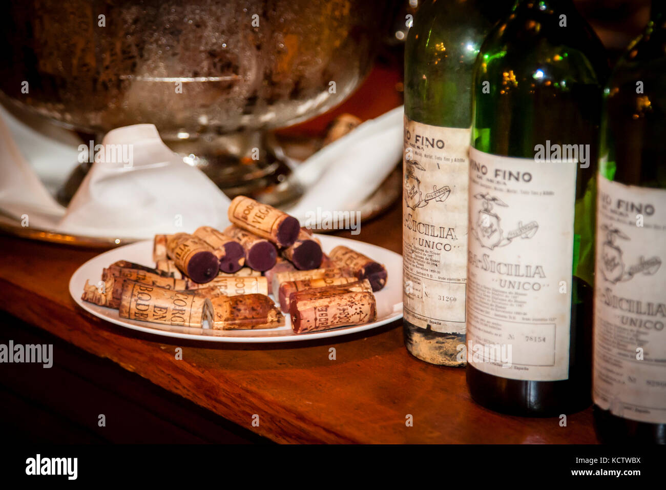 Rare wine bottles and corks Stock Photo Alamy