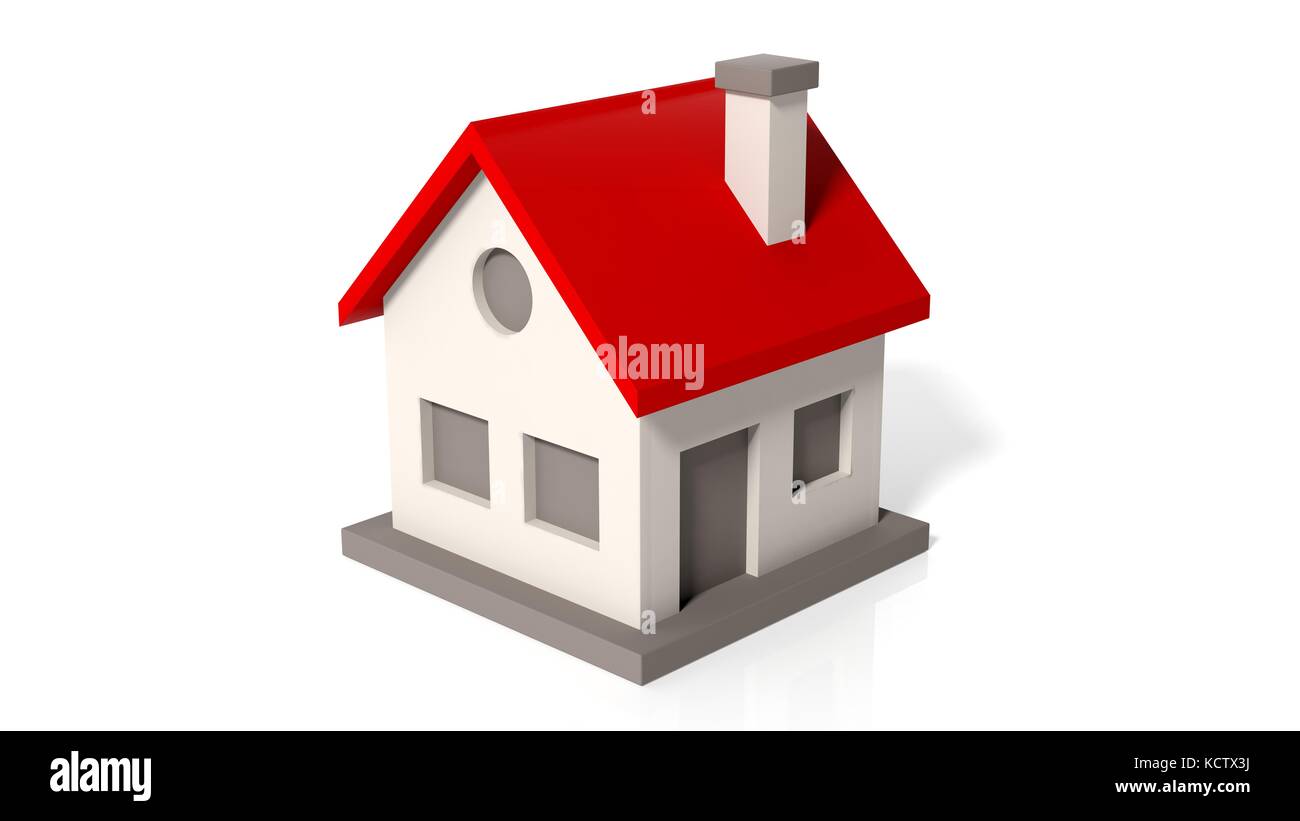 House model isolated on white background Stock Photo - Alamy