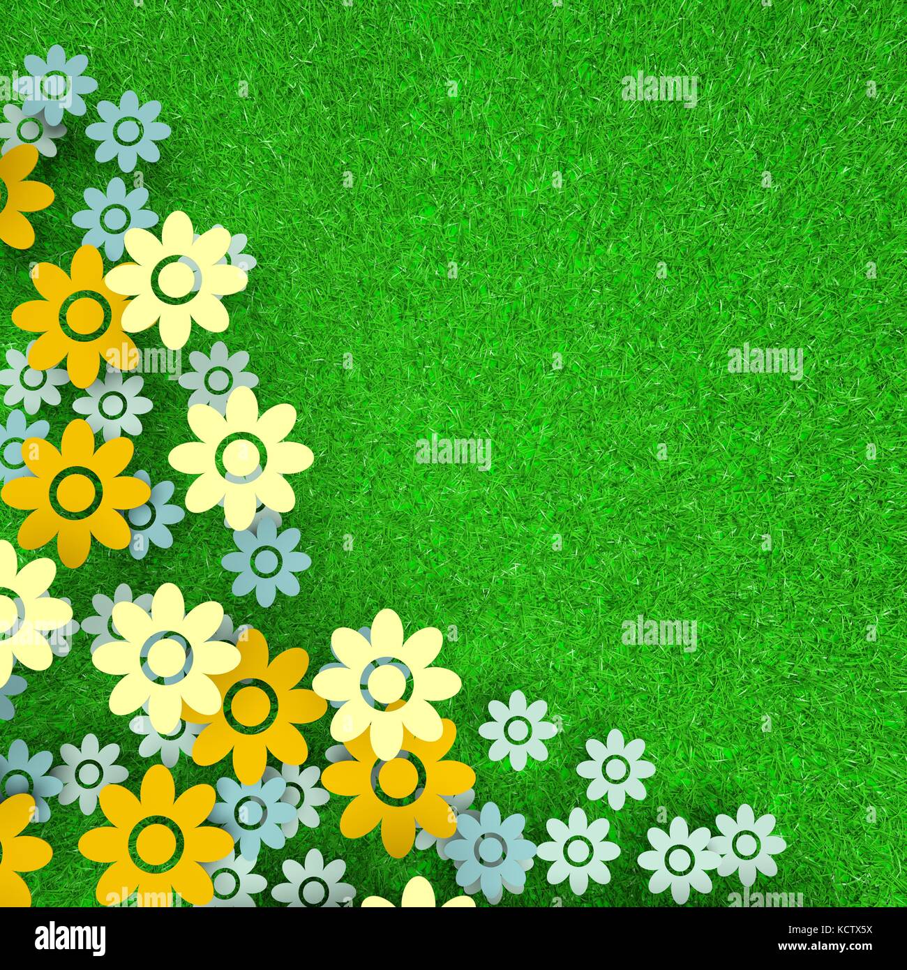 3d Colorful Floral Craft Wallpaper. Orange, Rose, Green, and Yellow Flowers  on a Light Background Stock Photo - Image of flowers, leaf: 270378266