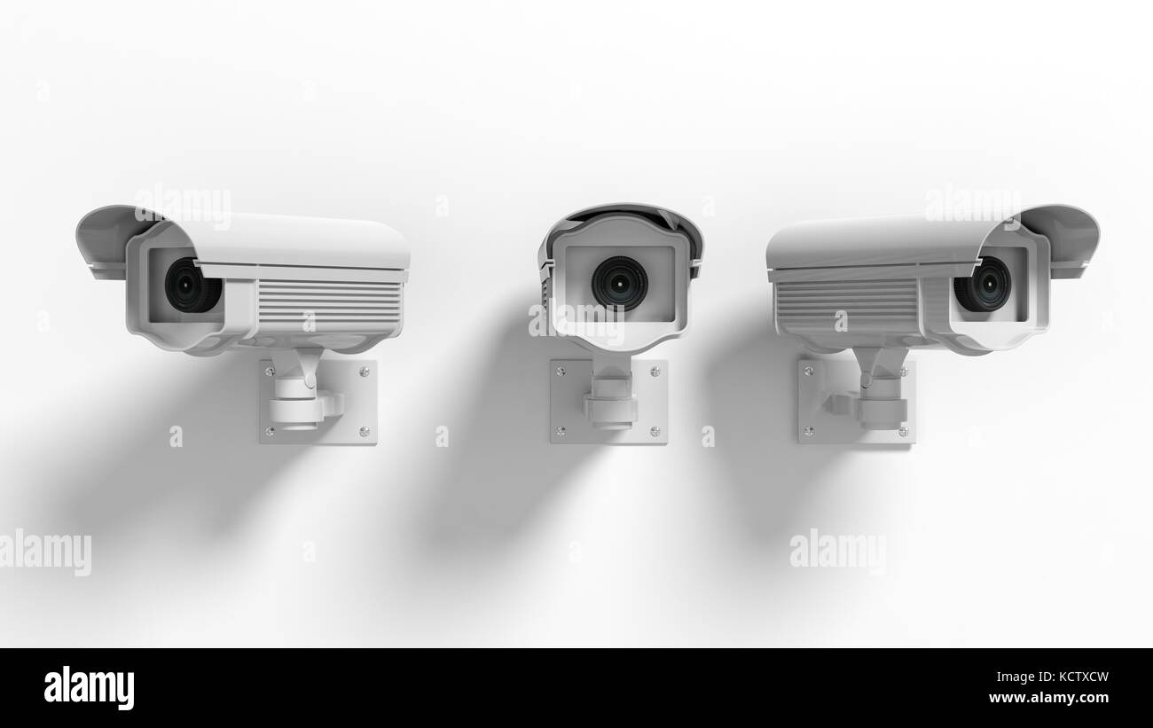 Security surveillance cameras Black and White Stock Photos & Images Alamy