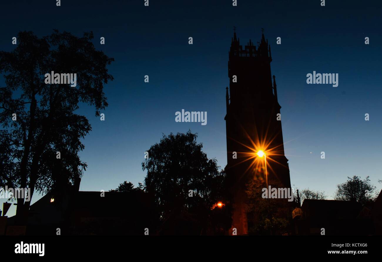 St John’s Church in Glastonbury Somerset UK early in the morning short ...