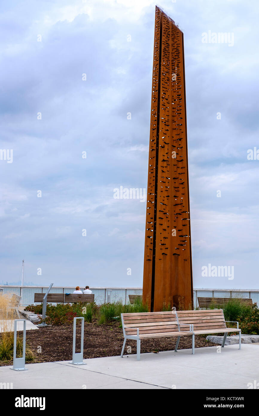 The Tannery Hill Observation Deck and Beacon, at Tannery Park, Oakville Harbour West Shore, Oakville, Ontario, Canada. Stock Photo