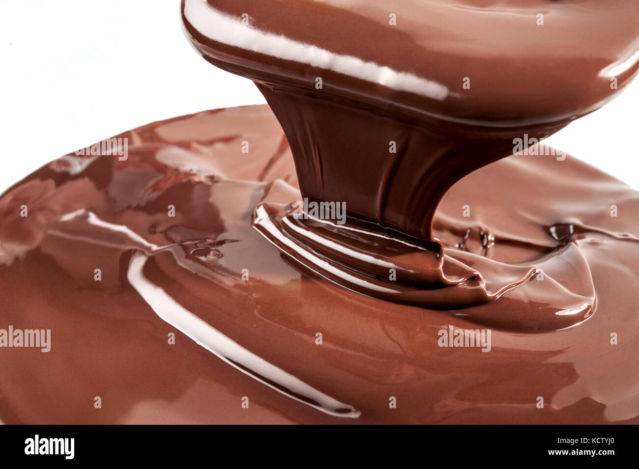 Melted chocolate flow Stock Photo