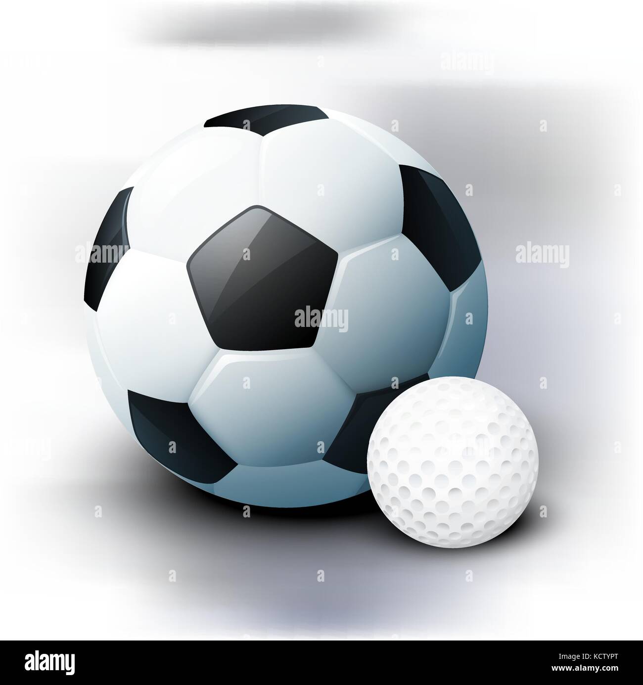 Football and golf balls in a realistic style. Element for your poster