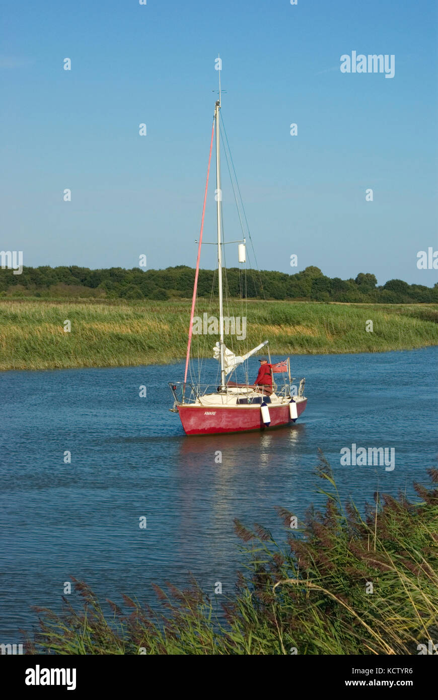 Sailing on the River Alde Stock Photo