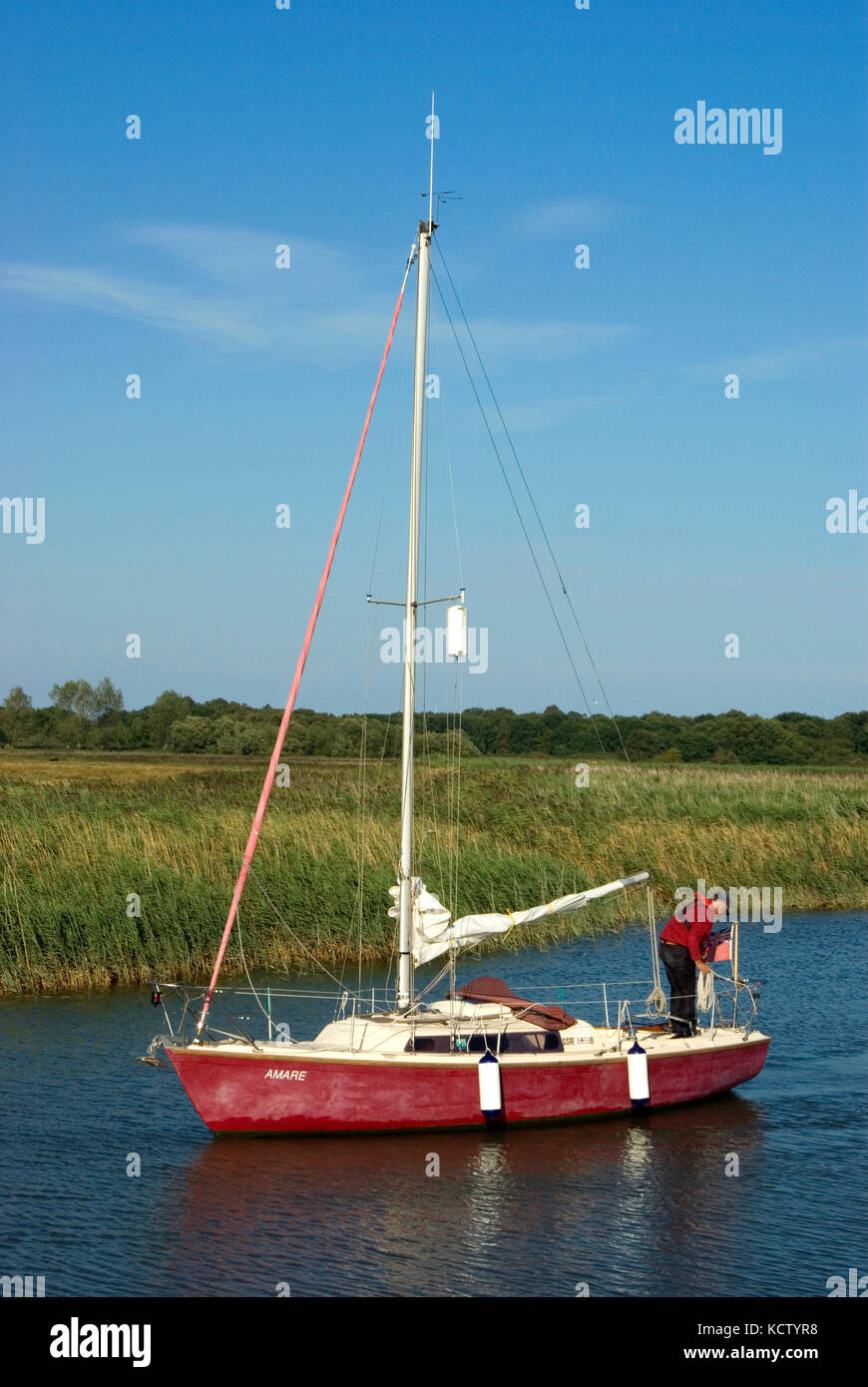 Sailing on the River Alde Stock Photo