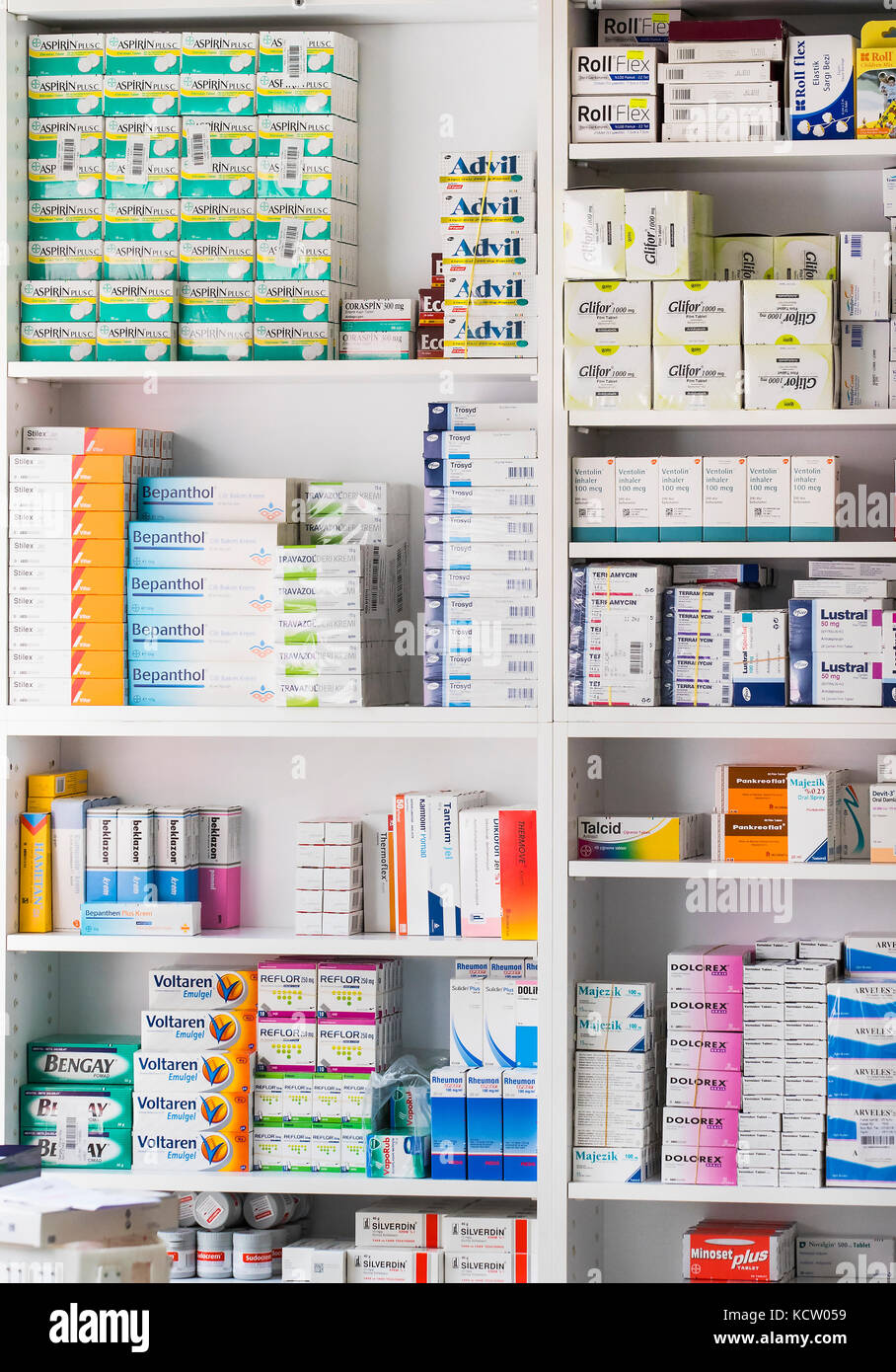 Marmaris Turkey 1 May 2017 Pharmacy Cabinets With Medicines