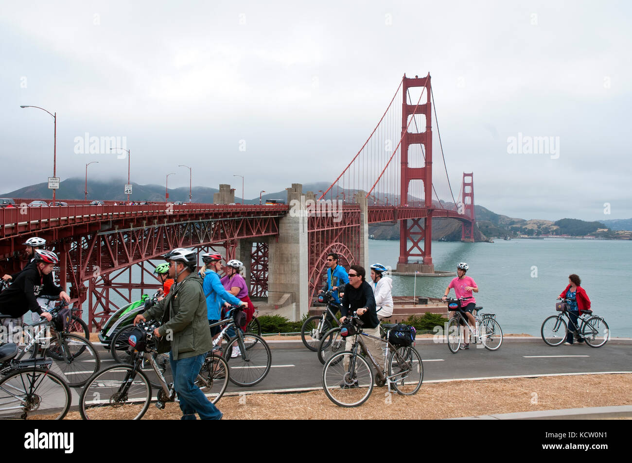 Golden gate bridge in cloudy day, San Francisco, California Stock Photo ...