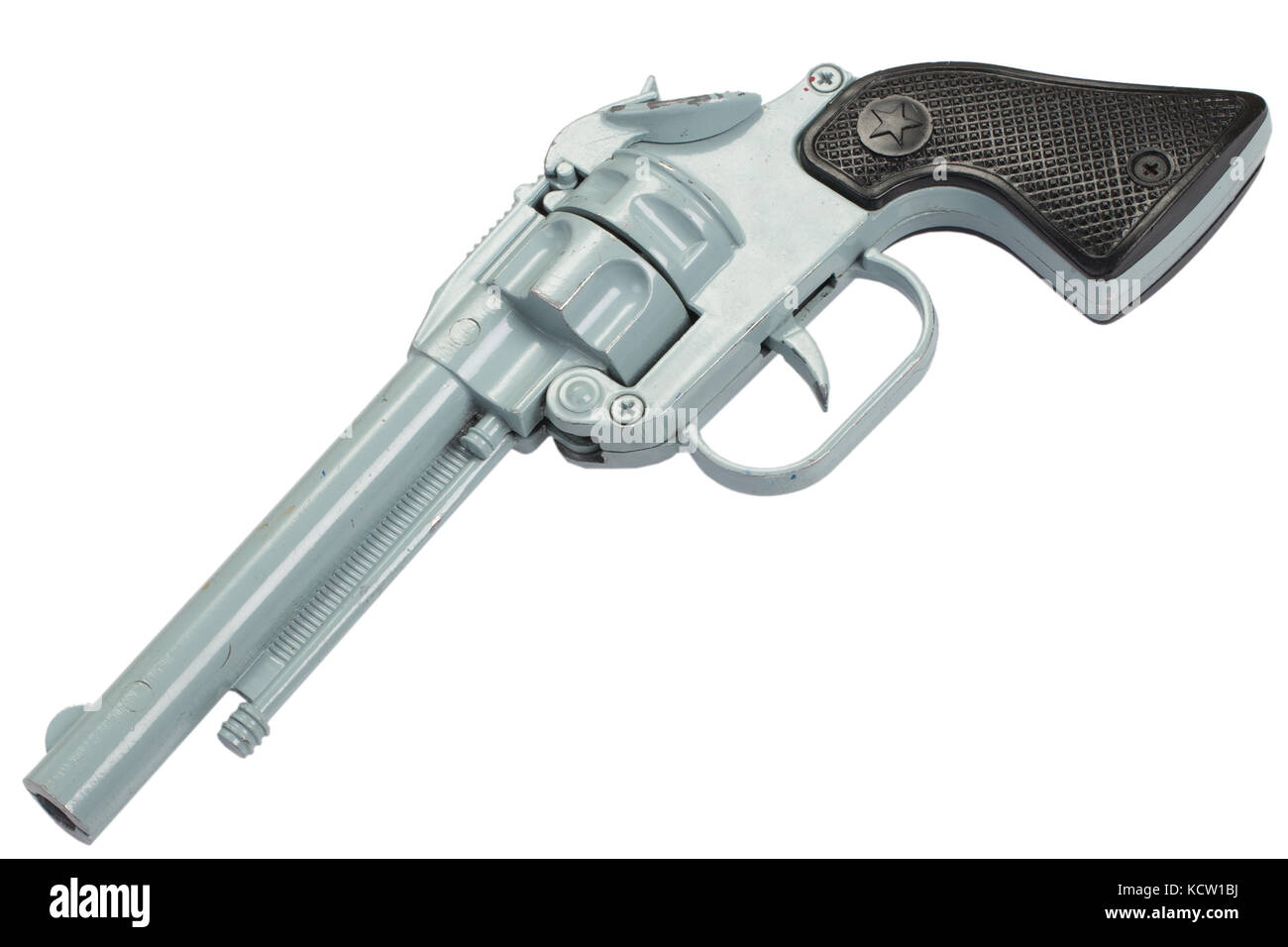 old retro toy pistol isolated on a white background Stock Photo