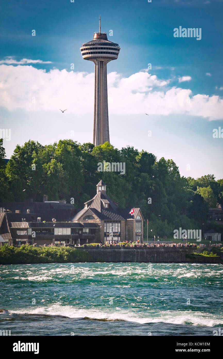 Niagara Falls, Canadian side, Table Rock and observation tower Stock Photo