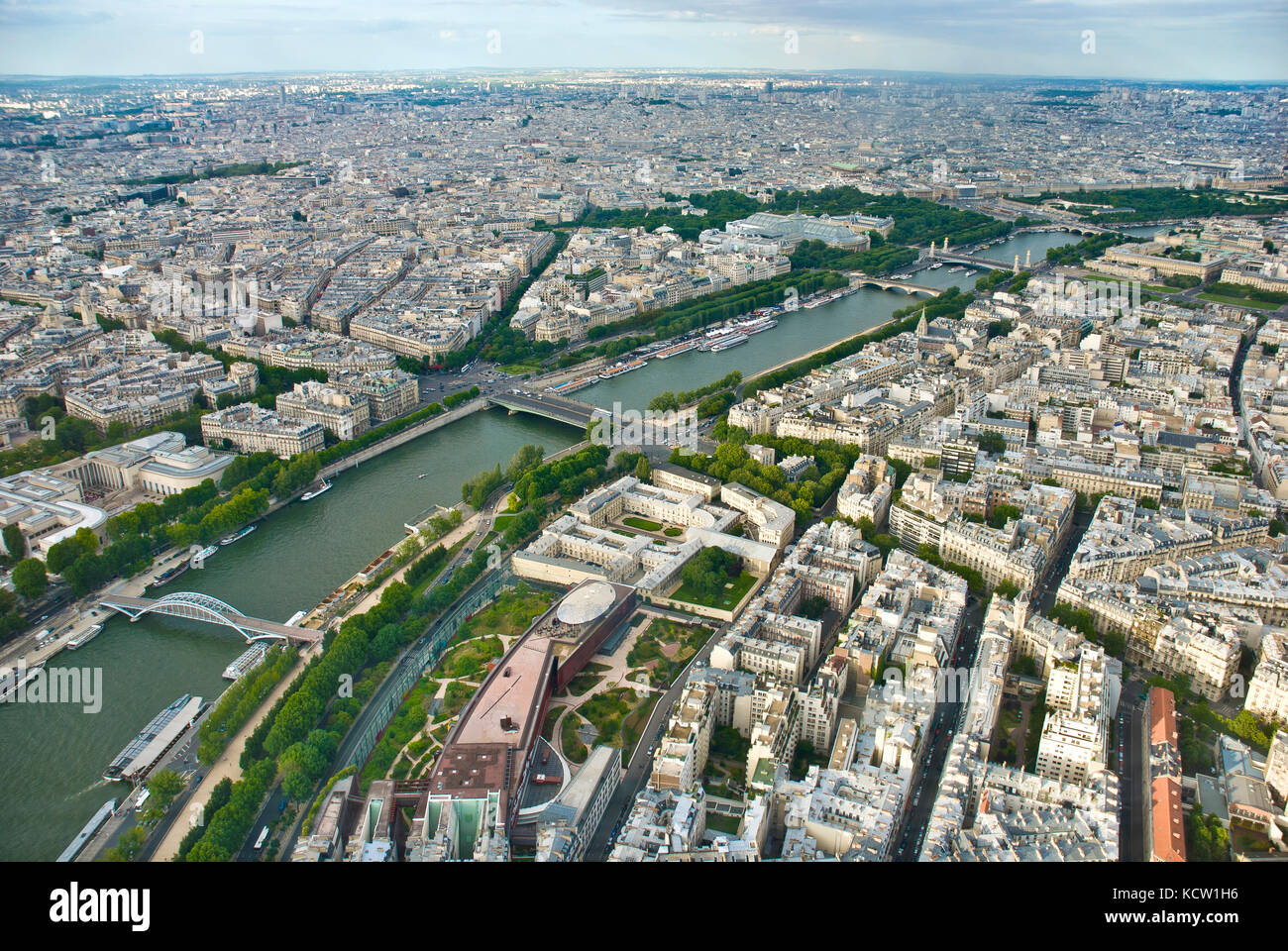 aerial view of river Seine Stock Photo